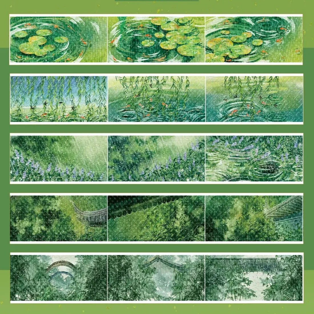 Light Rain over Jiangnan background tape for journaling and scrapbooking