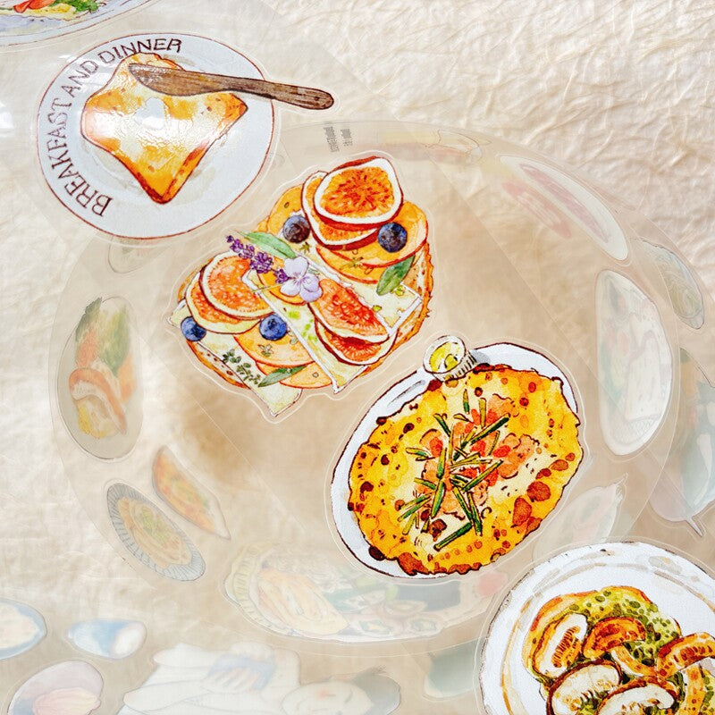 Food Moments PET Tape with illustrated food and everyday dining scenes