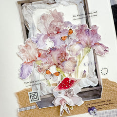 Iris Blooms PET Tape Iris Flower PET Tape 🌸 – Cute Floral Decorative Tape for Journaling, Scrapbooking & DIY Crafts