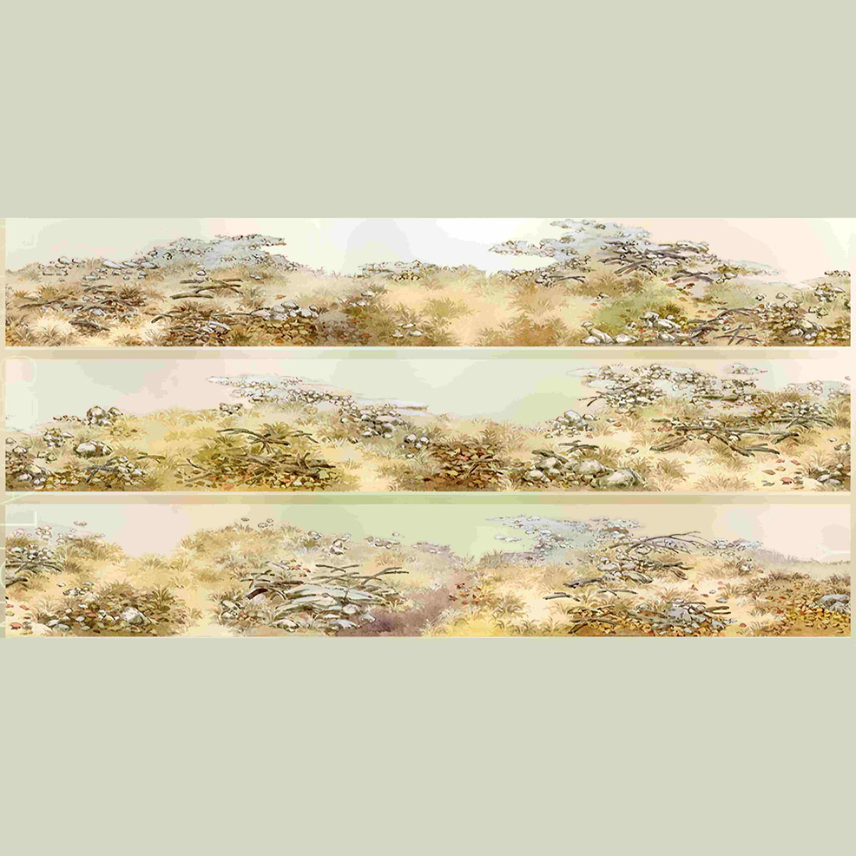 Design from the 10-piece Autumn Campus & Meadow Collection decorative tape, featuring an autumn nature motif