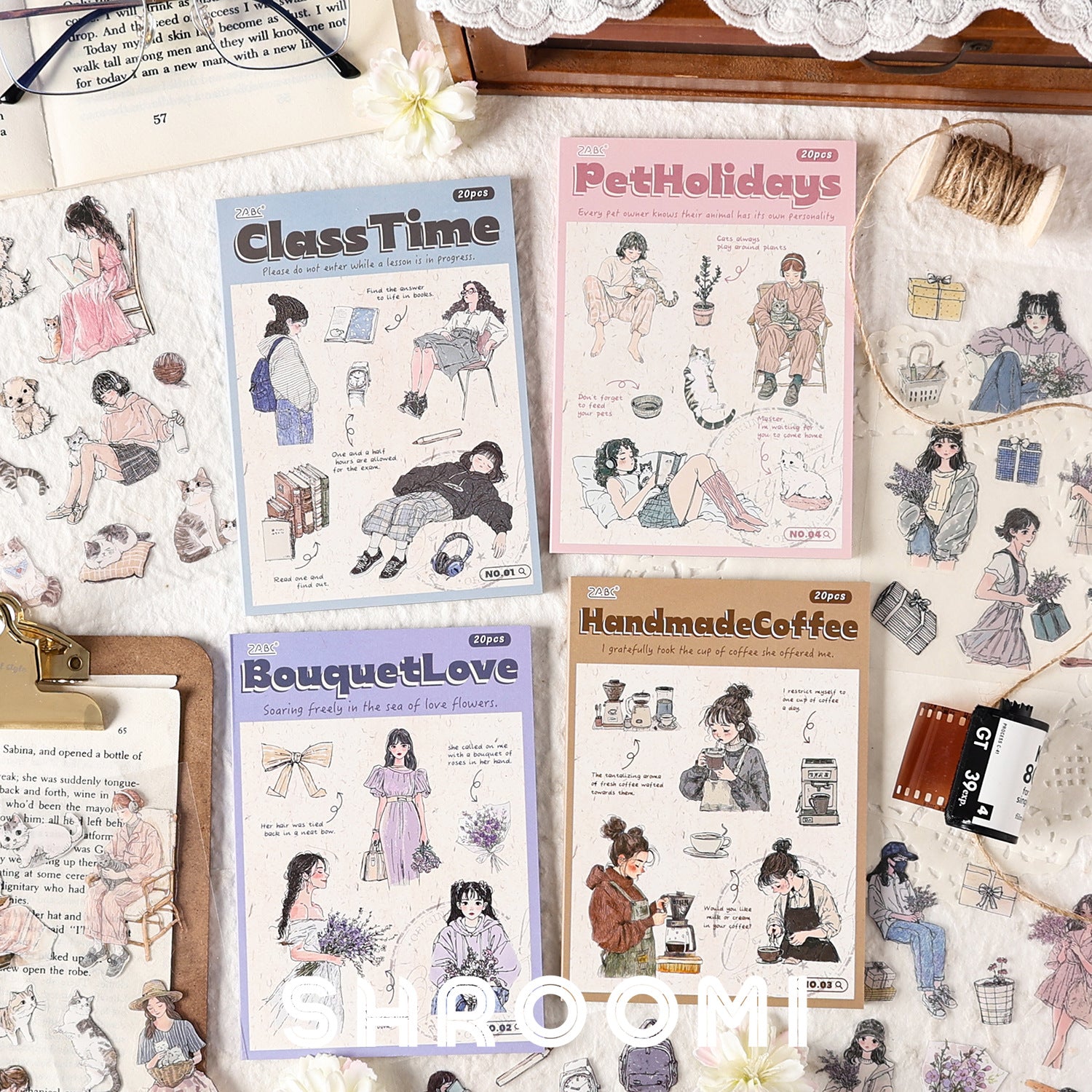 Forest Girl Sticker Collection Forest Girl Sticker Book – Nature Aesthetic Girl Stickers for Journals & Crafts