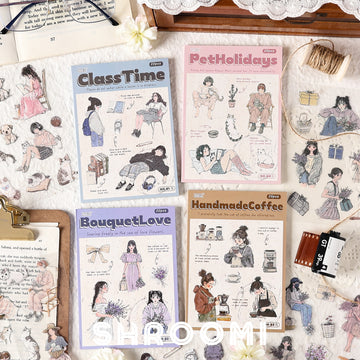 Forest Girl Sticker Collection Forest Girl Sticker Book – Nature Aesthetic Girl Stickers for Journals & Crafts