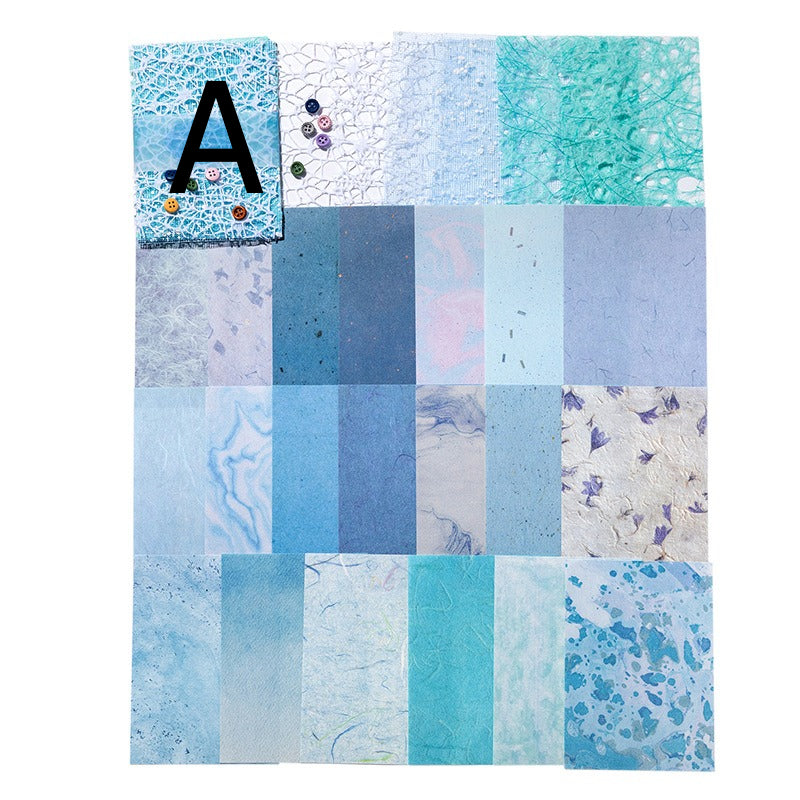 Mixed-texture pastel scrapbooking paper with romantic lace mesh overlay pattern