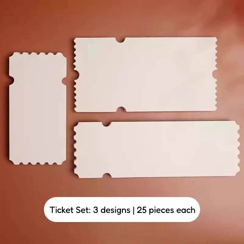 Blank Stamp & Ticket Shaped Watercolor Cards for Journaling