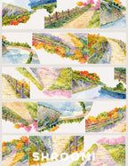 Garden Pathway PET Tape Garden Pathway PET Tape – Watercolor Floral Street Scenery