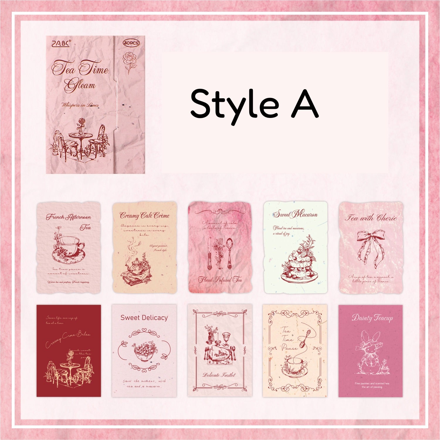 Dual-material sticker pack with soft text and line art pieces