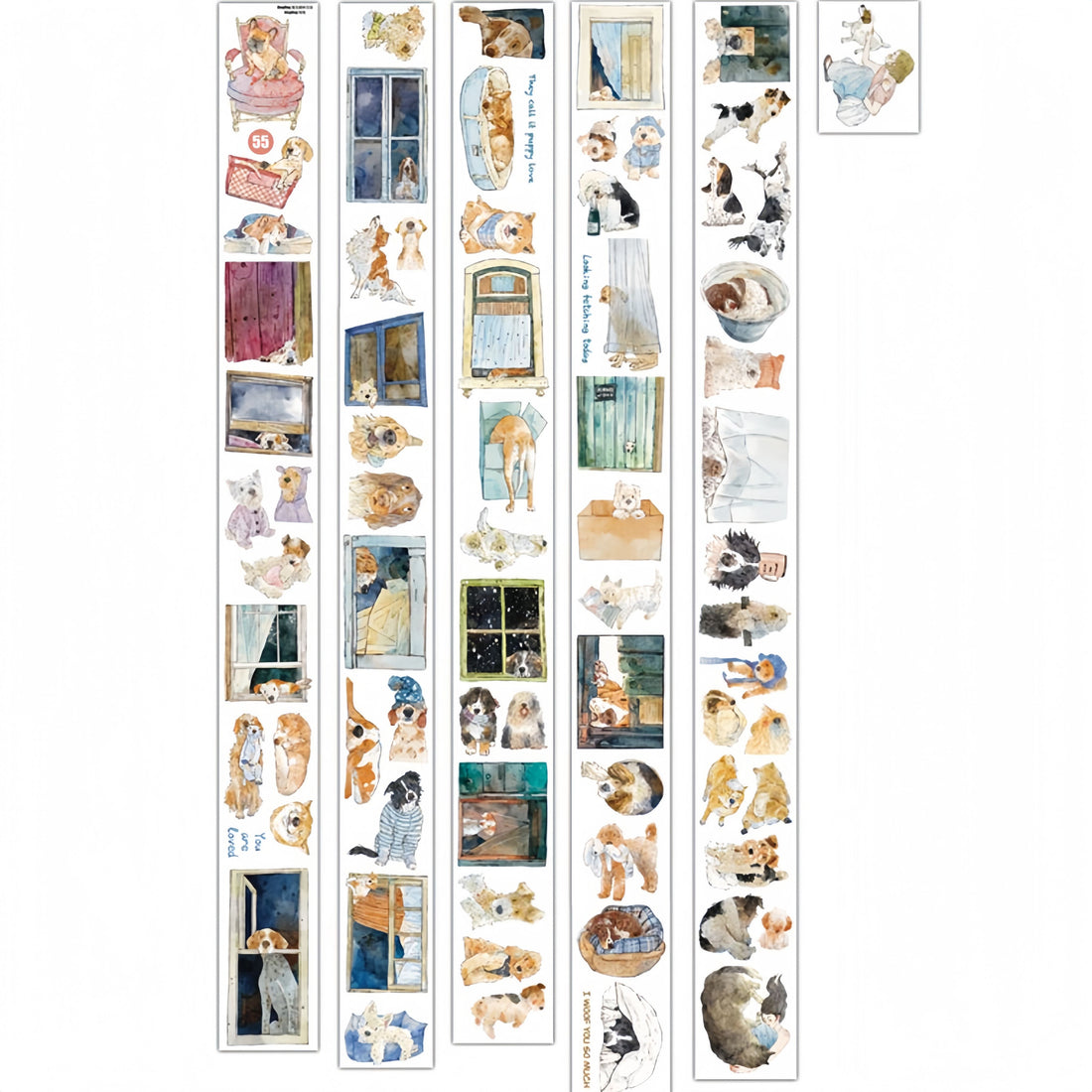 Dog-Themed PET Tape with illustrated dogs