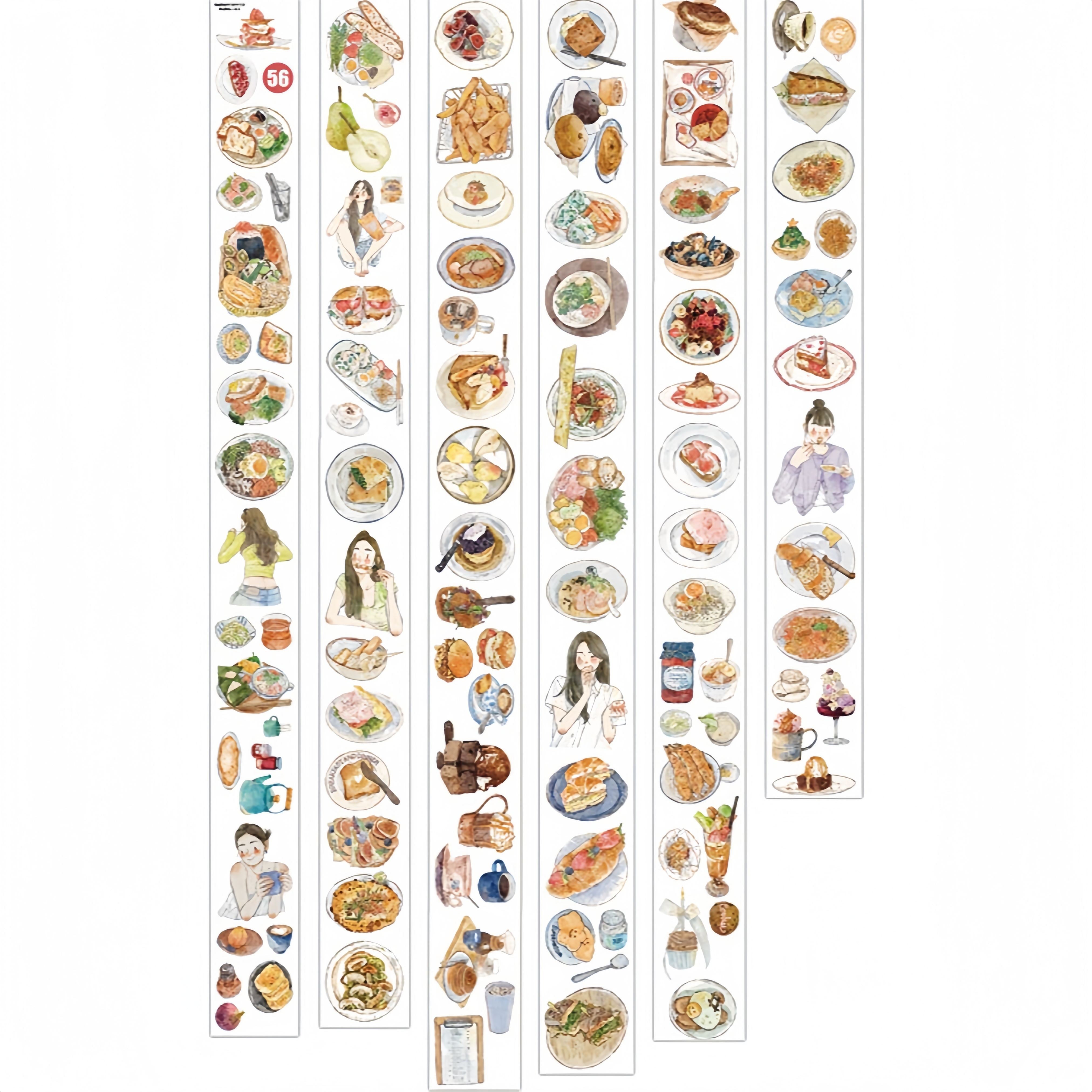 Food Moments PET Tape with illustrated food and everyday dining scenes