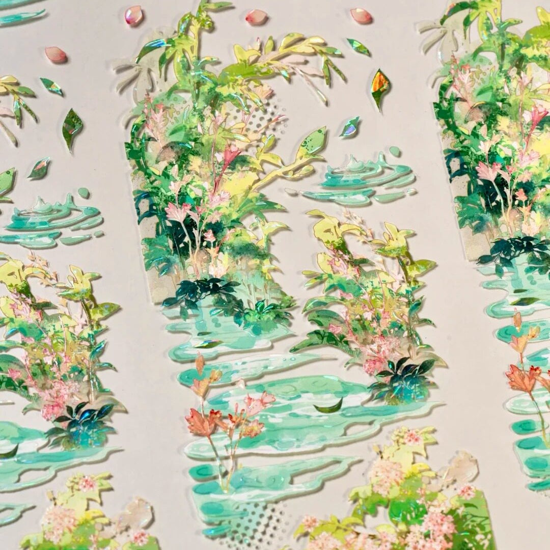 Swaying Clear Shadows decorative tape with foliage-inspired details