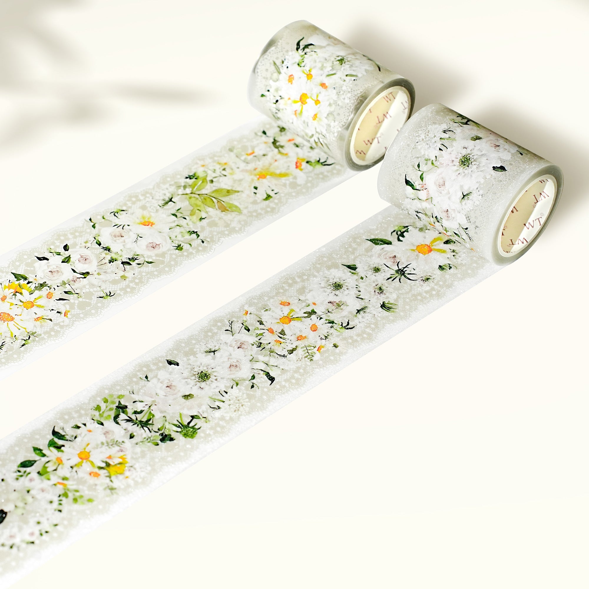 Pre-cut Petals en Blanc Wide PET Tape
