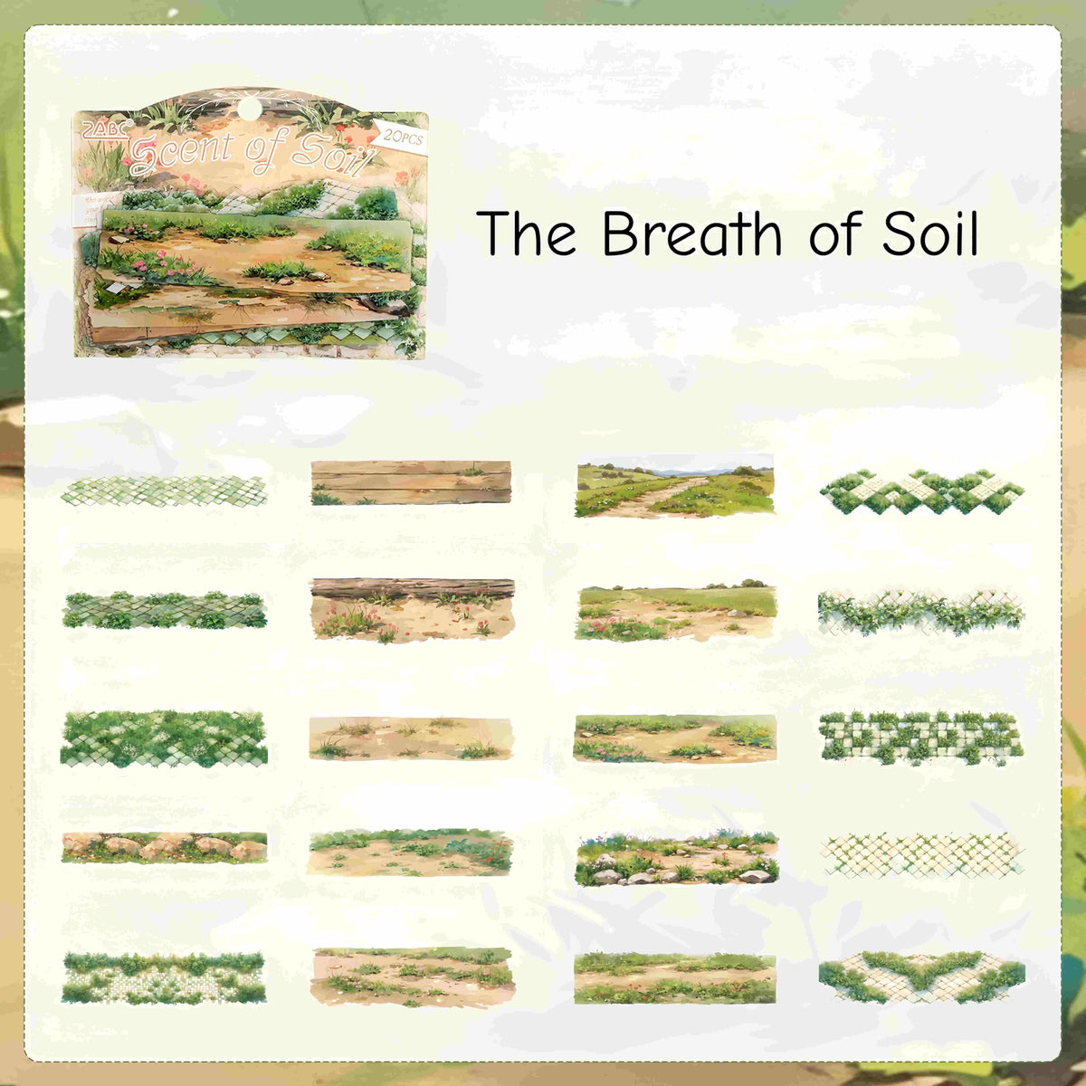 Full set of underfoot scenery border sticker designs