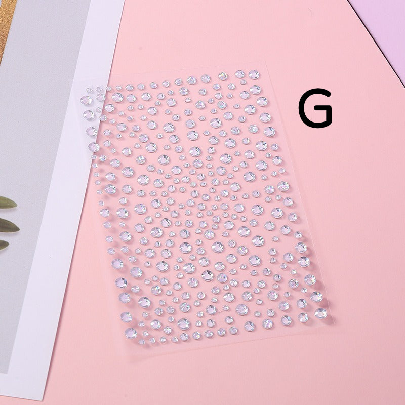 Self-adhesive rhinestone stickers with sparkling gem accents