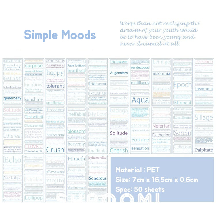 Notes & Quotes PET Sticker Collection