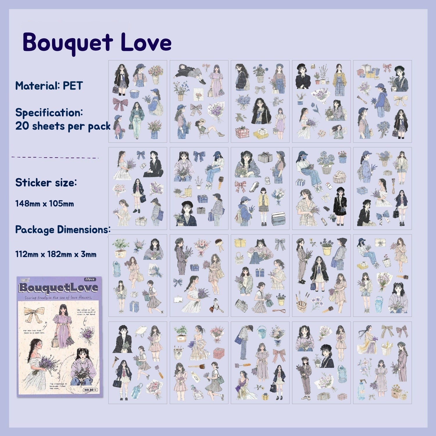 Forest Girl Sticker Collection Forest Girl Sticker Book – Nature Aesthetic Girl Stickers for Journals & Crafts