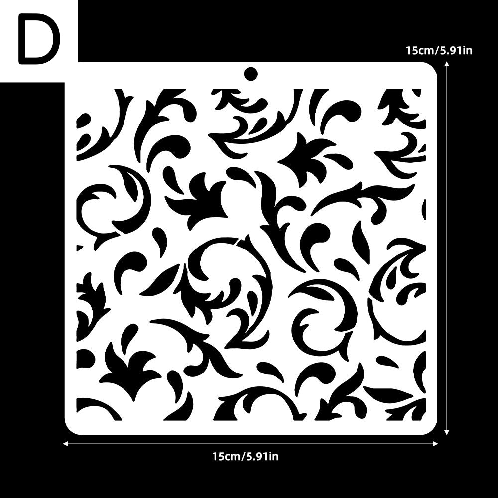 Monstera PET stencil template with leaf cutout pattern