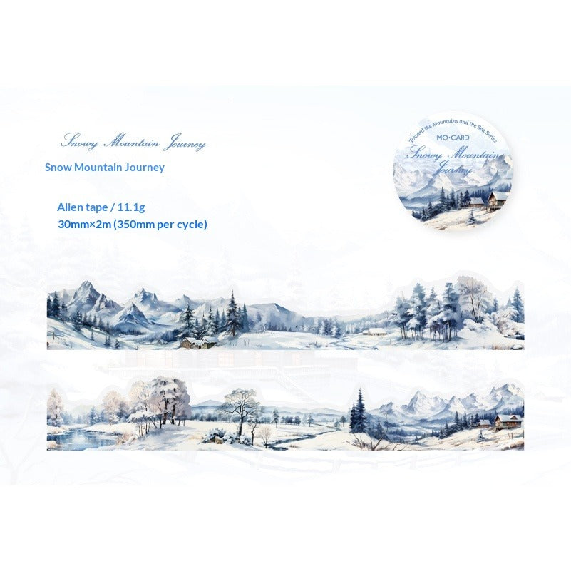 Mountain Landscape Washi Tape - Scenic Forest Hills | PET Journal Scene Building Decoration Roll