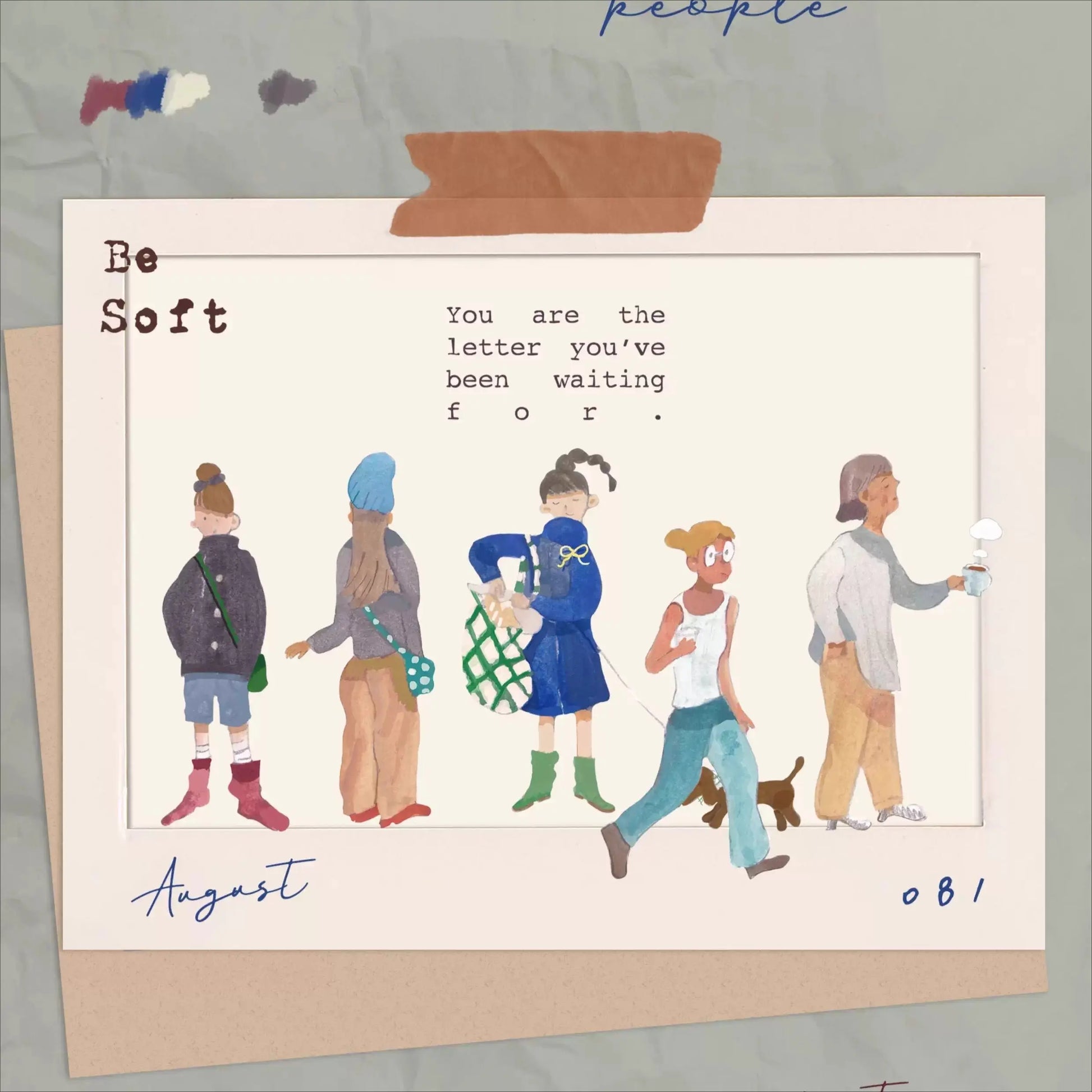 Character Tape Set – Walk & Coffee Walk & Coffee Pre-cut Character Tape | Artistic People Stickers