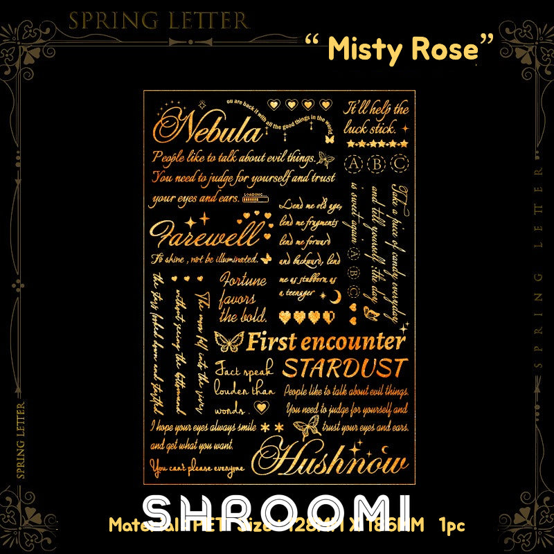 Spring Letters Foil PET Sticker Collection