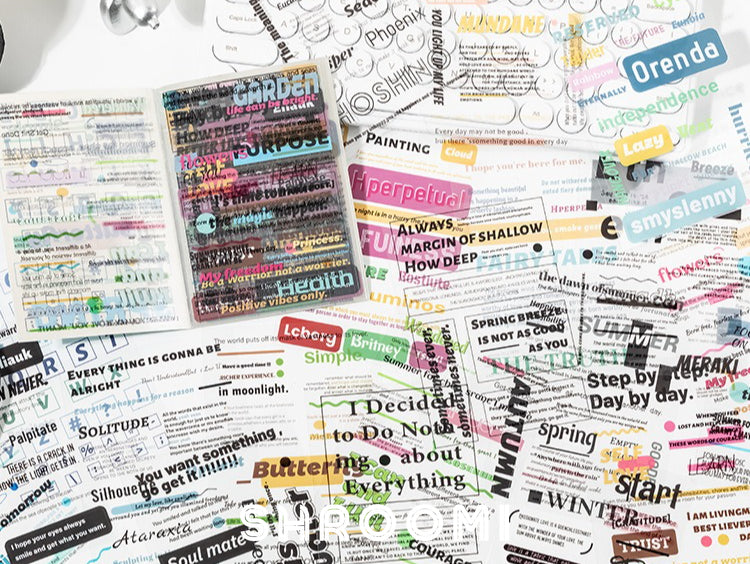 Unexpected Encounter English Sticker Collection Unexpected Encounter English Sticker Book – Aesthetic Text Stickers for Journaling & Planners