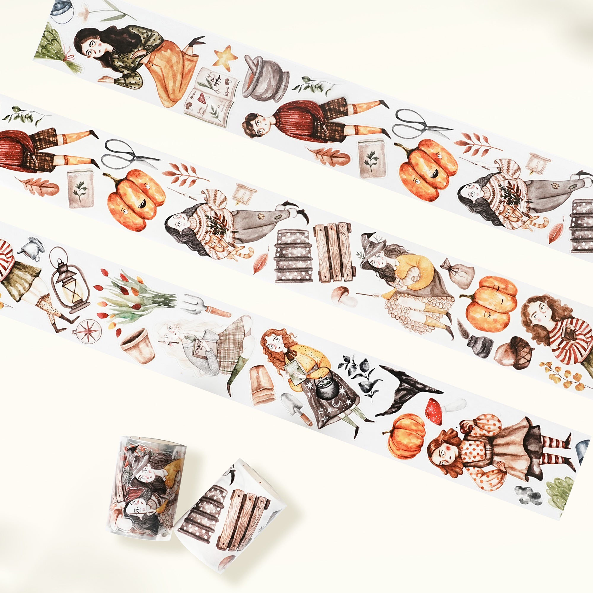 Pre-cut Pumpkin Spell Wide Washi/PET Tape