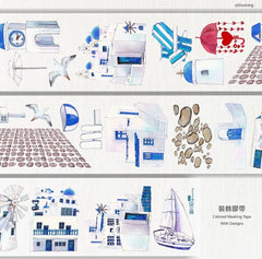 Mediterranean Oil Painting Washi Tape - Decorative Journaling Tape