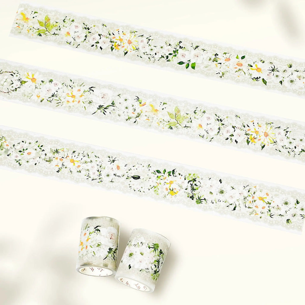 Pre-cut Petals en Blanc Wide PET Tape The Washi Tape Shop