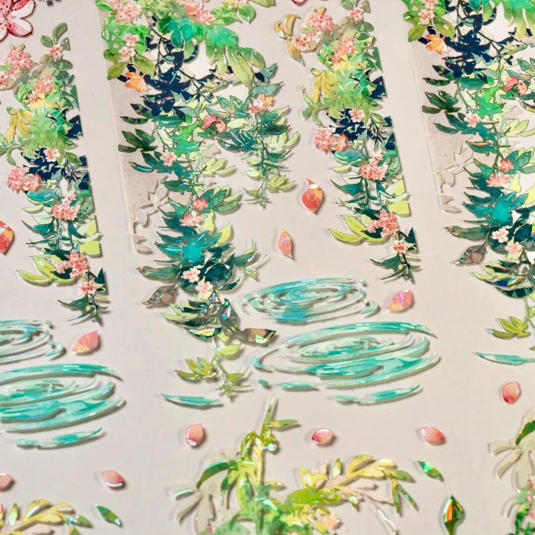 Swaying Clear Shadows decorative tape with foliage-inspired details