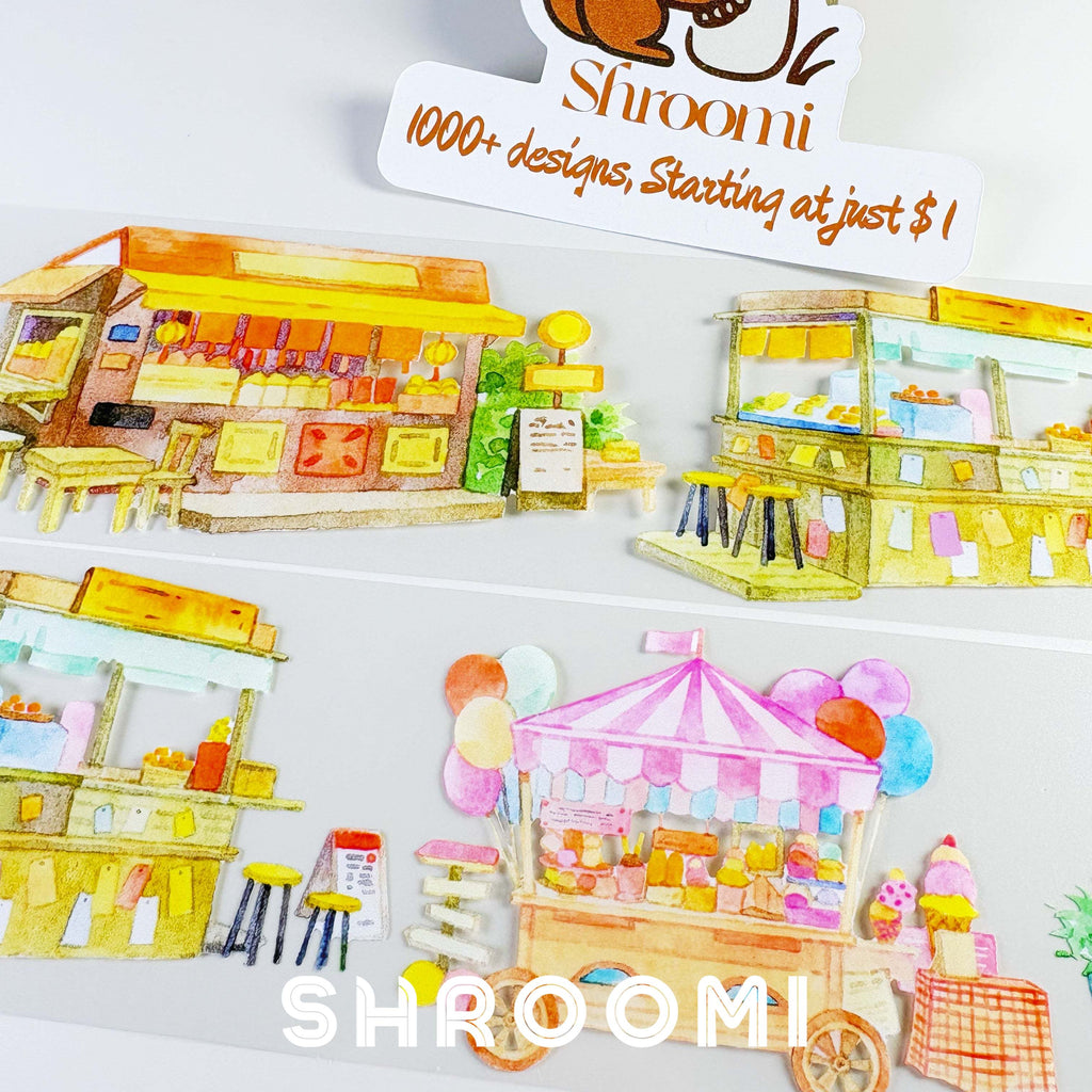 Little Market PET Tape Little Market PET Tape – Colorful Street Vendor Washi