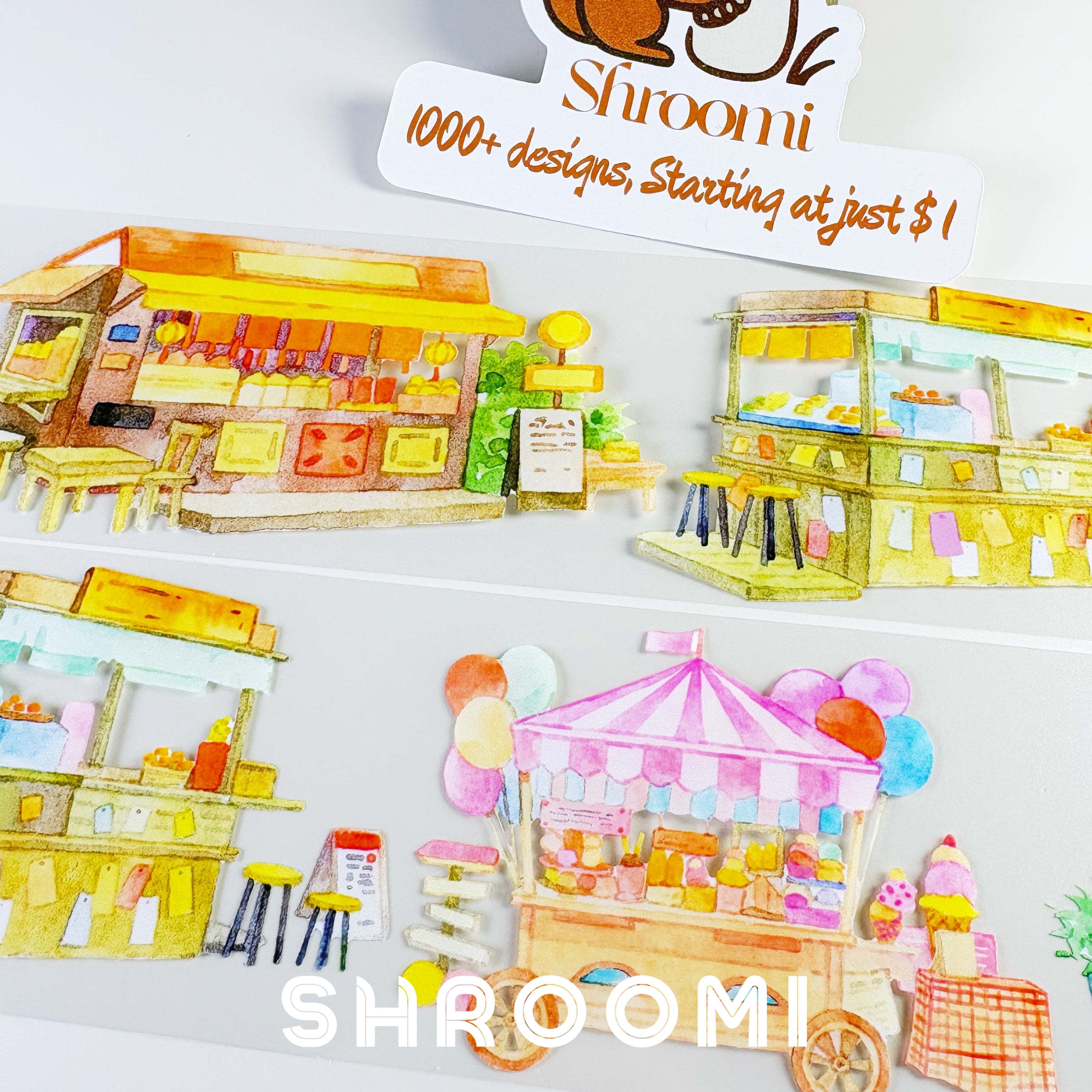 Little Market PET Tape Little Market PET Tape – Colorful Street Vendor Washi