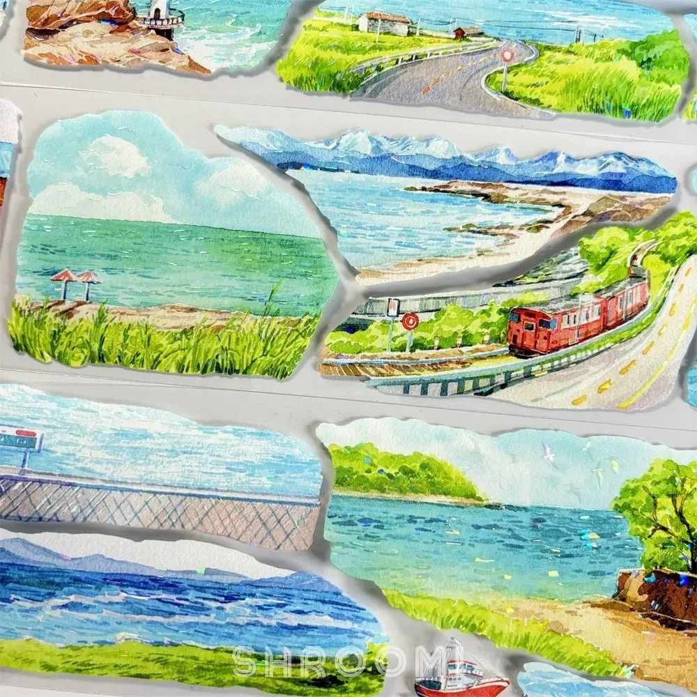 Sea Island Journal PET Tape Sea Island Journal Shell Gloss PET Tape | Summer Seaside Scenery