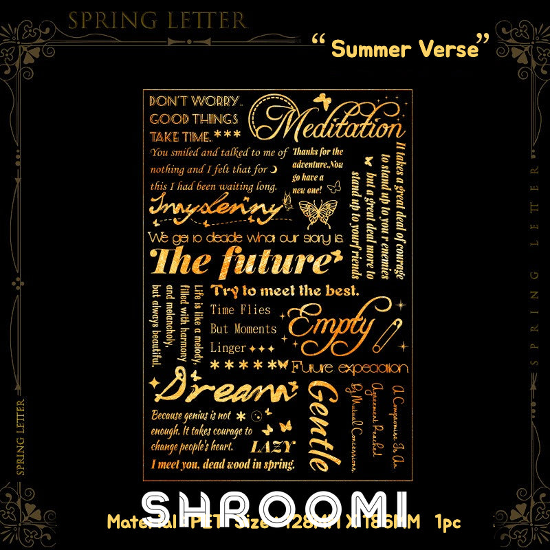 Spring Letters Foil PET Sticker Collection