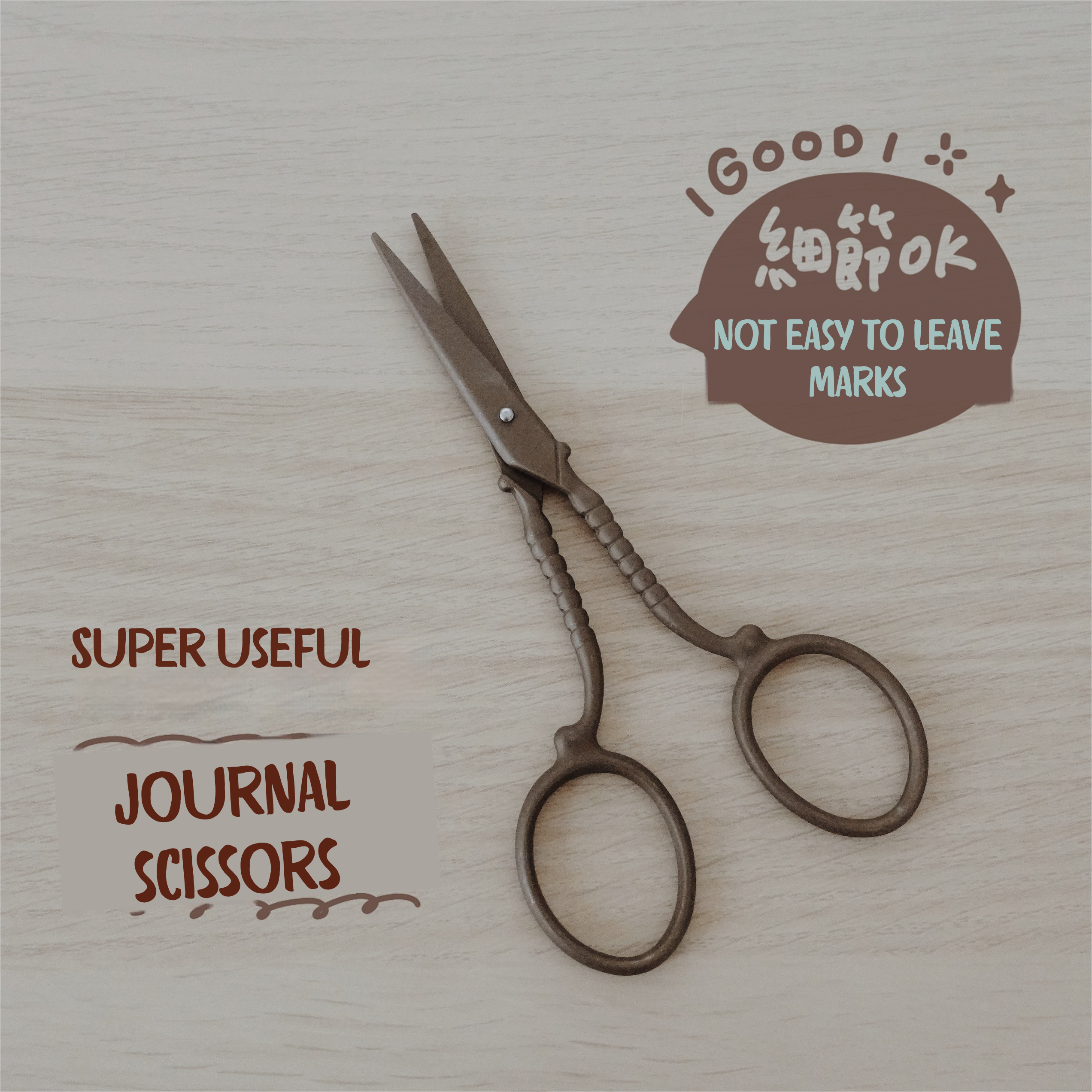 Vintage Non-Stick Journaling Scissors – Fluorine-Coated Craft Cutter Vintage Non-Stick Journaling Scissors – Fluorine-Coated Washi Tape Cutter | Retro Craft Tool