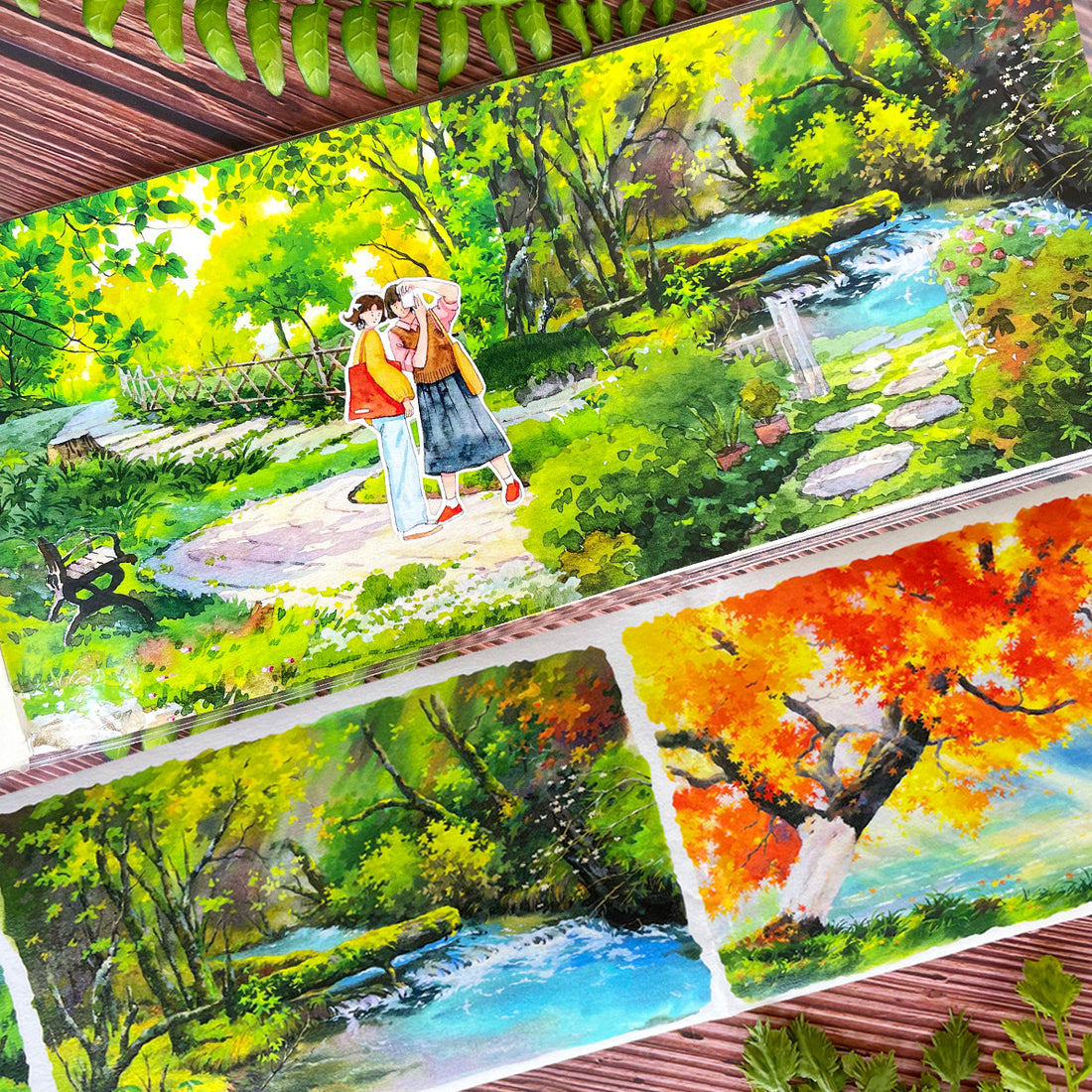Sunlit Forest Large Background Decorative Tape