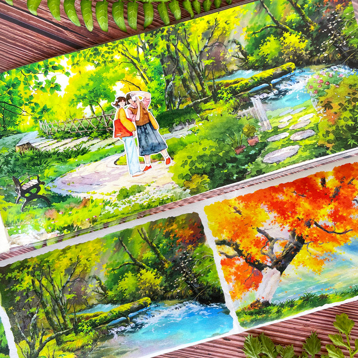 Sunlit Forest Large Background Decorative Tape