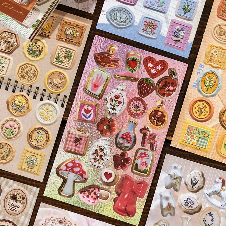 Museum Gallery vintage sticker book with wax seals, labels, portraits, frames, and antique accents - image 8