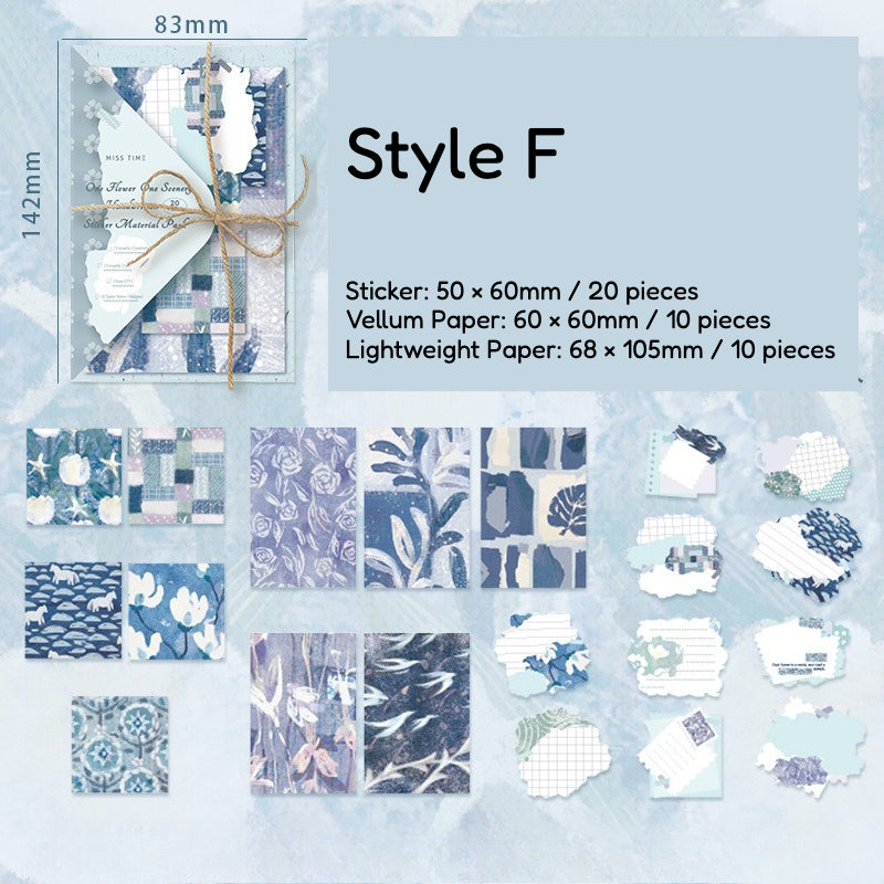 Dreamy floral sticker pack with soft flower and scenery designs