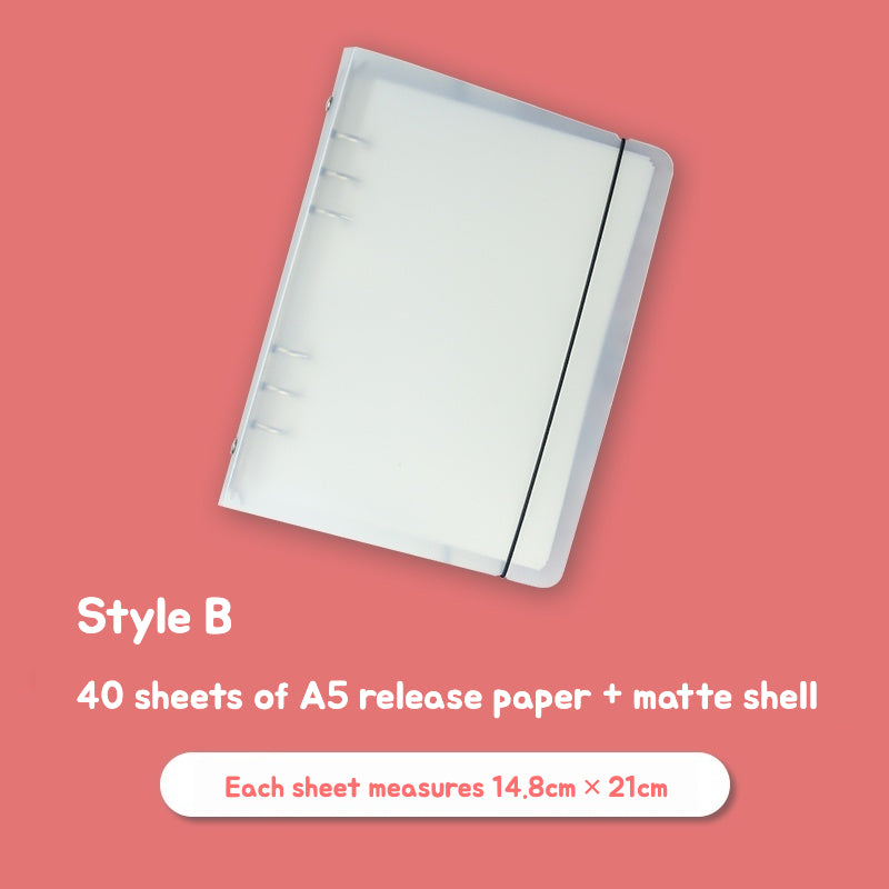 Neatly organized Washi Tape Storage Album with clear pocket-style pages showcasing colorful tape samples for easy access.