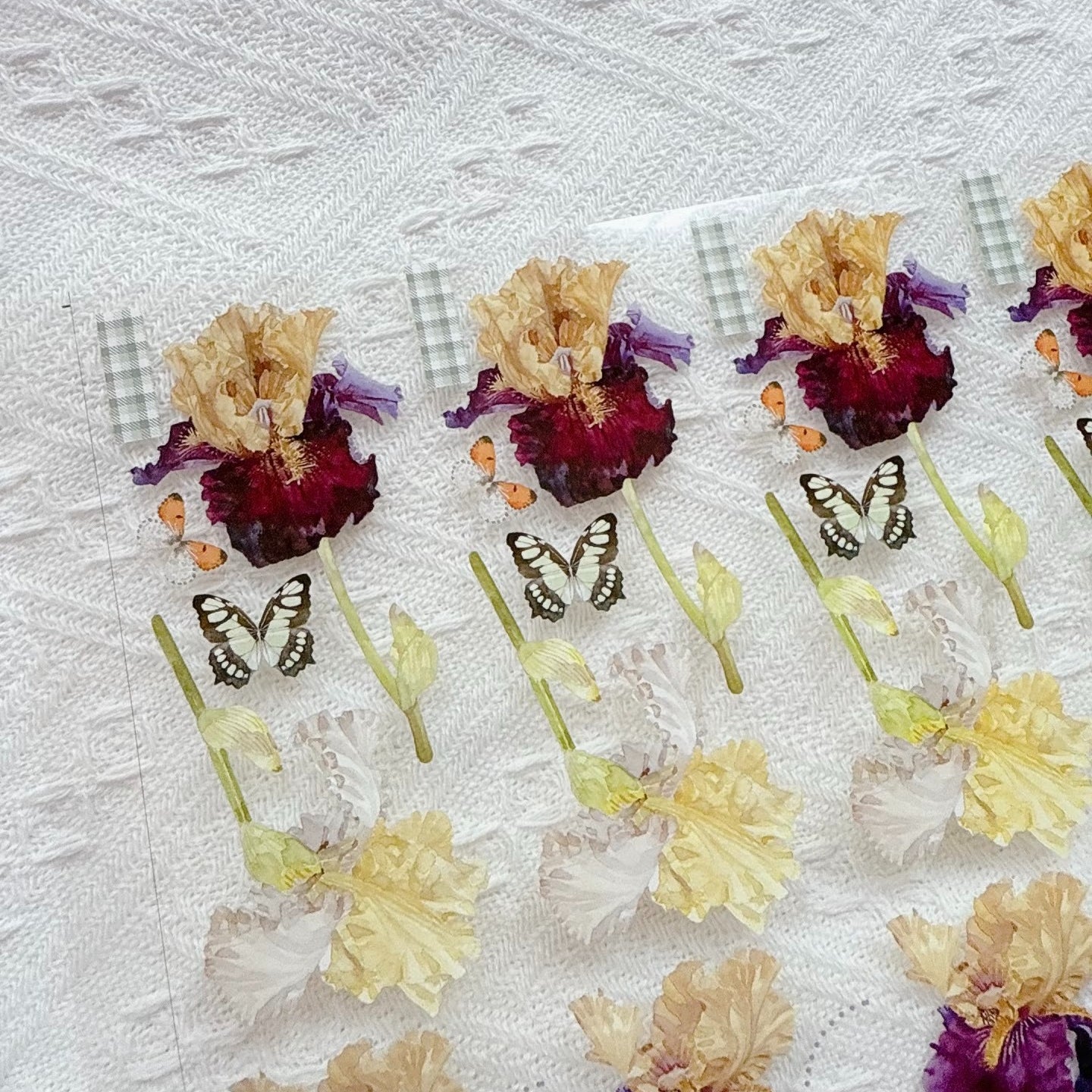 Iris Blooms PET Tape Iris Flower PET Tape 🌸 – Cute Floral Decorative Tape for Journaling, Scrapbooking & DIY Crafts