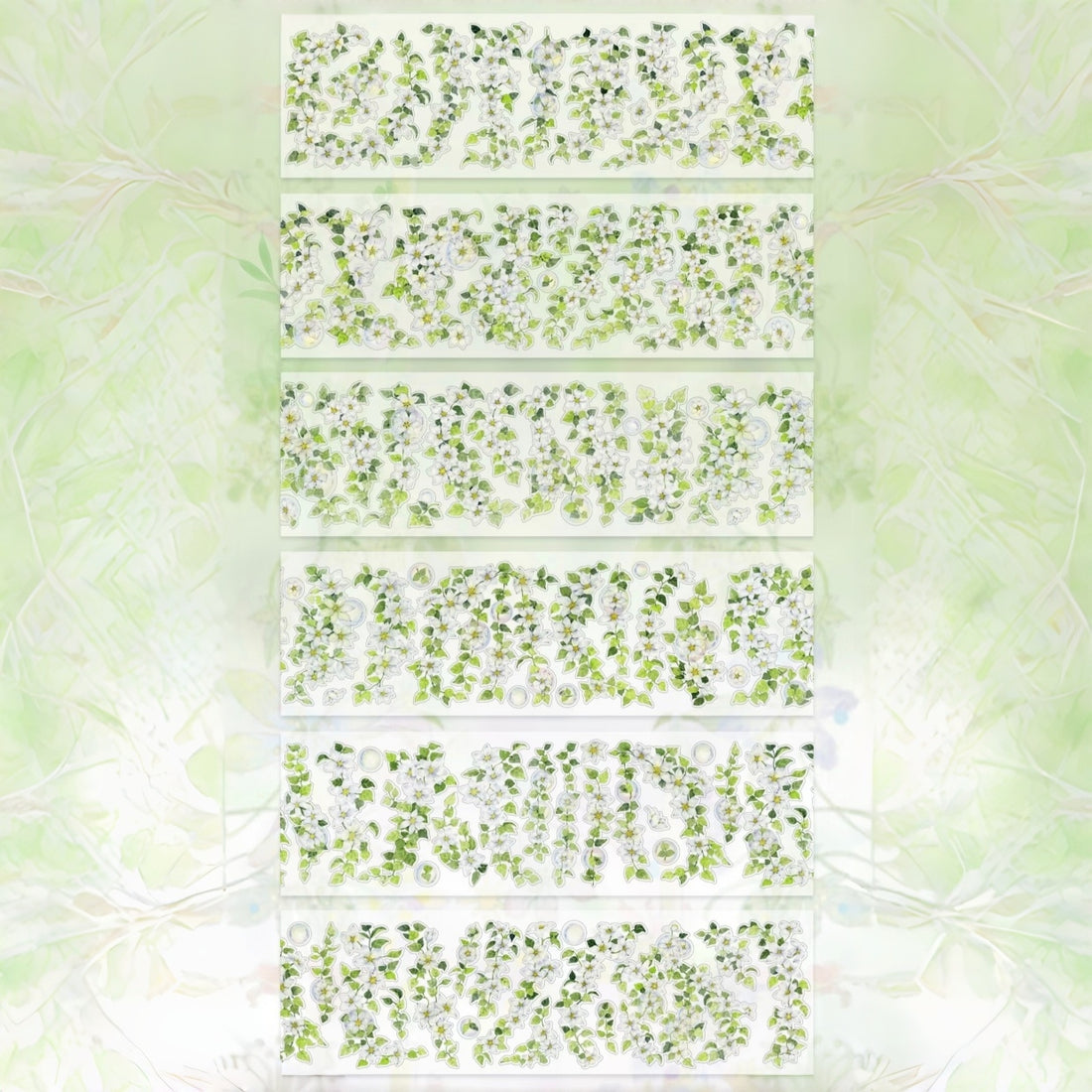 Bubbles Among Flowers die-cut tape for journaling