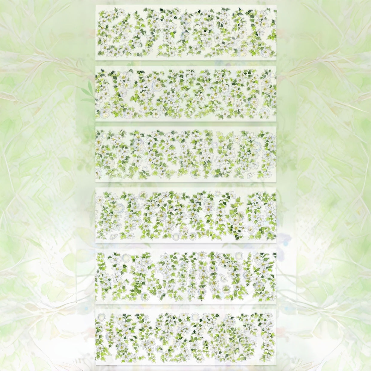 Bubbles Among Flowers die-cut tape for journaling