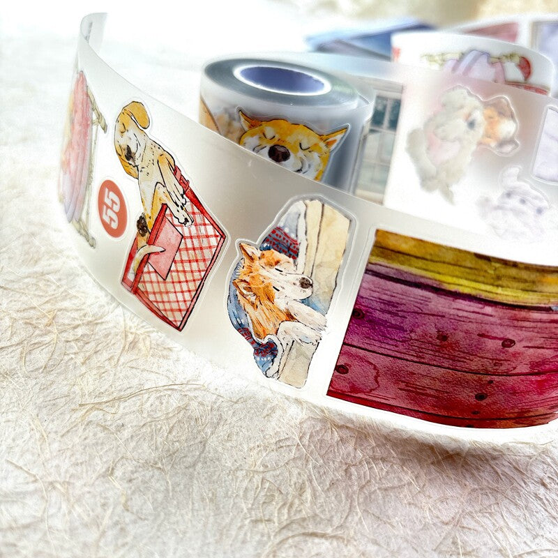 Dog-Themed PET Tape with illustrated dogs