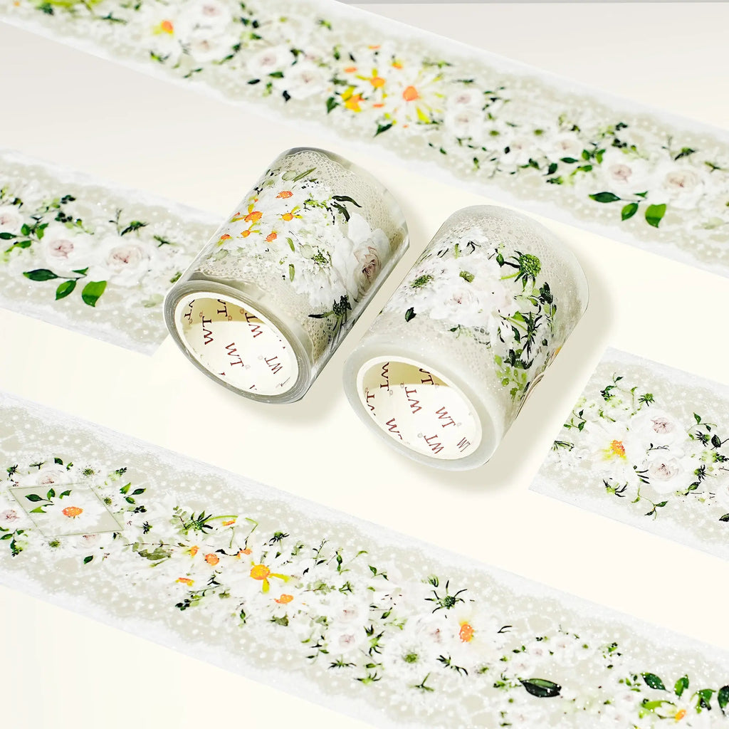 Pre-cut Petals en Blanc Wide PET Tape The Washi Tape Shop
