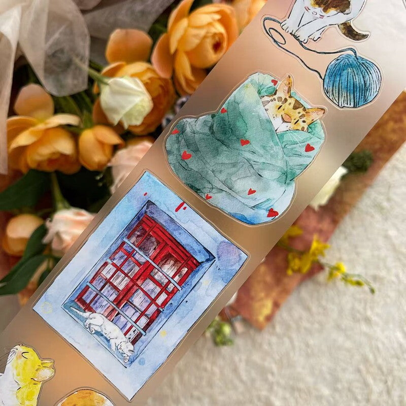 Cat-Themed PET Tape for journaling