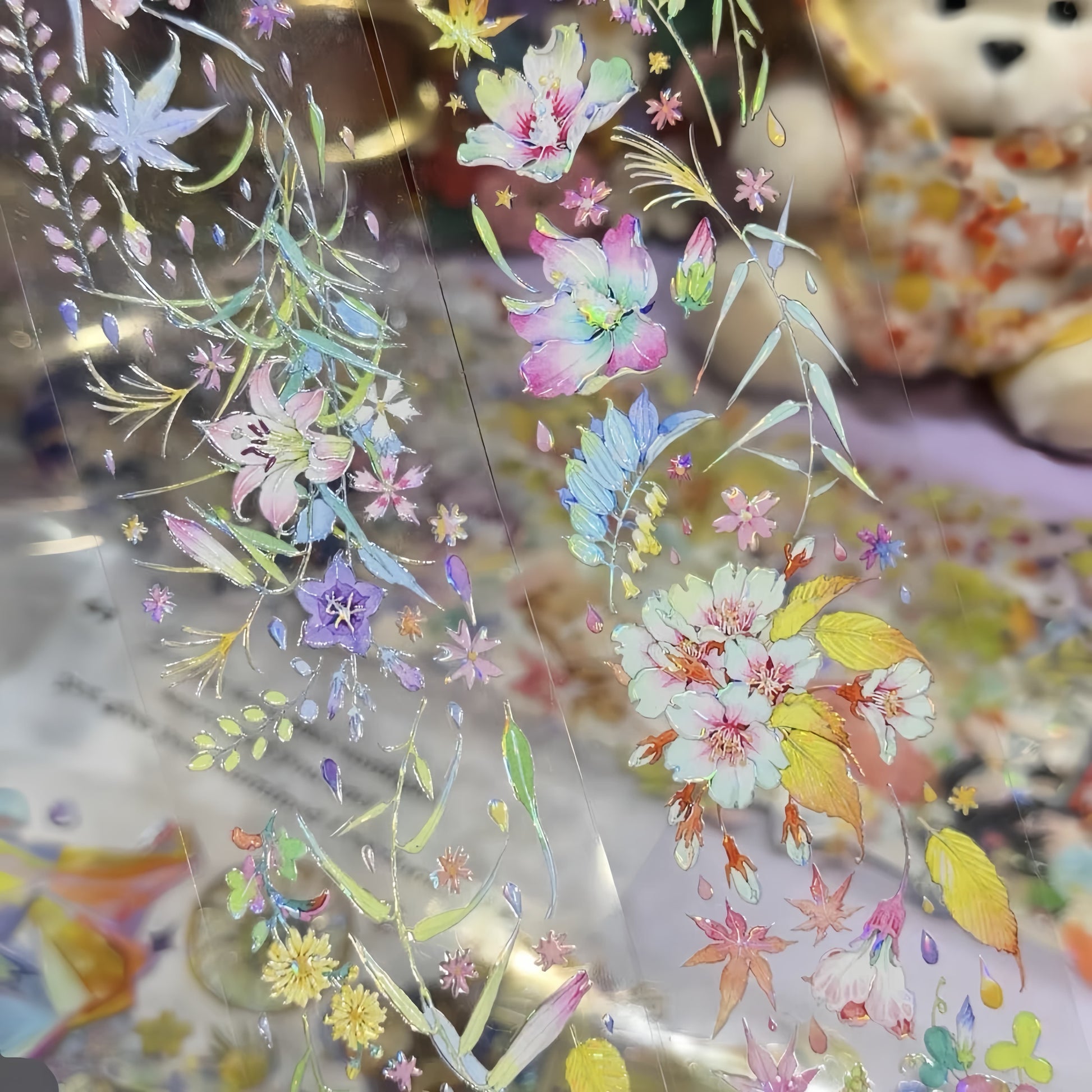 Through the Flower Mirror die-cut tape for journaling