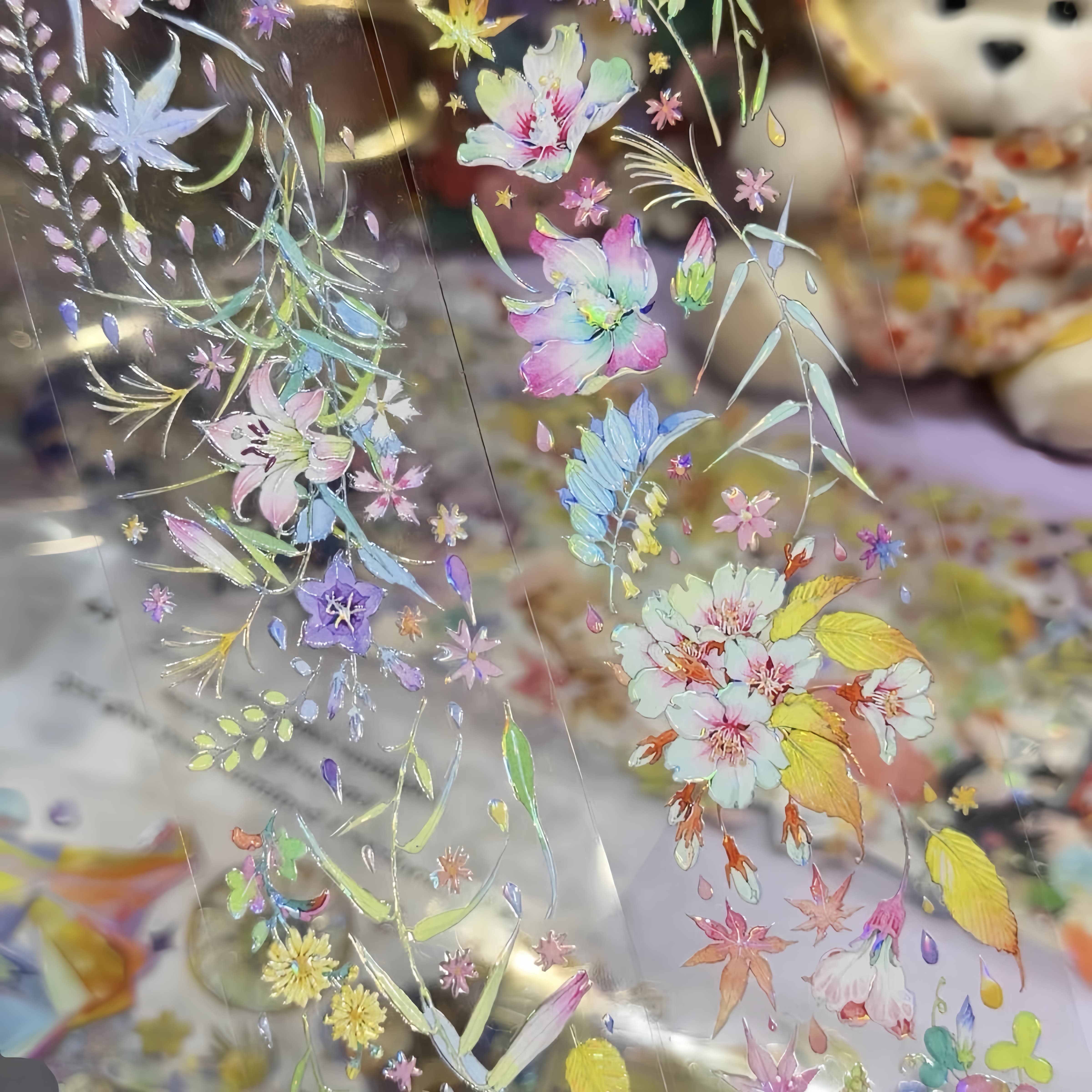 Through the Flower Mirror die-cut tape for journaling