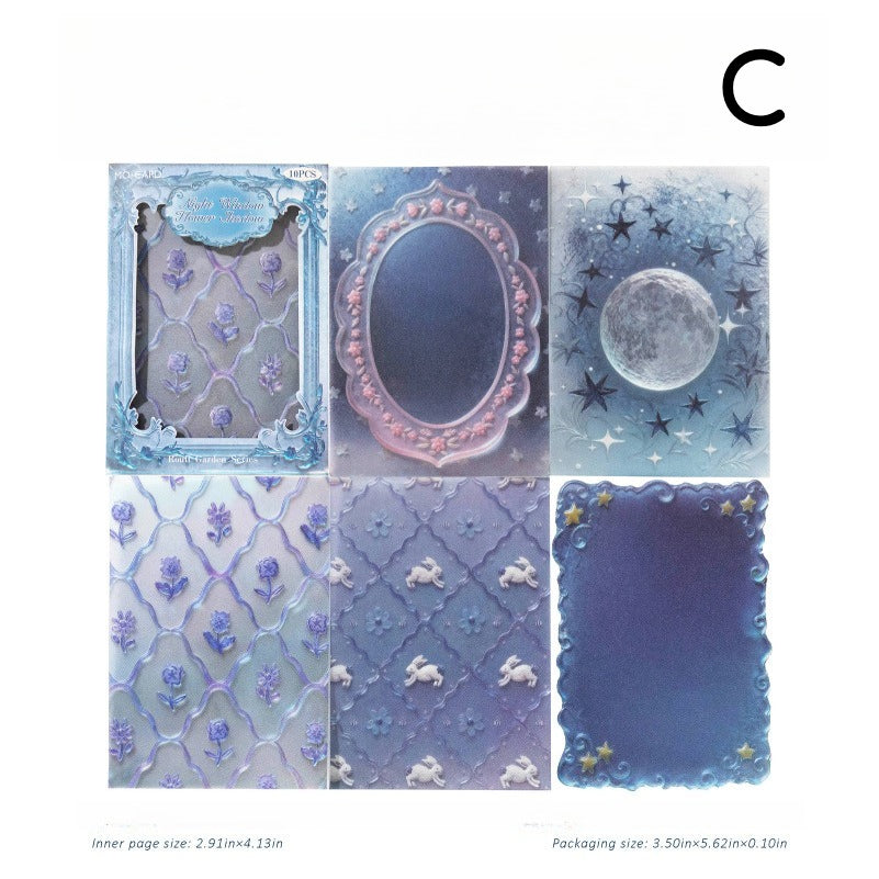 Embossed vellum scrapbooking paper with translucent decorative sheets