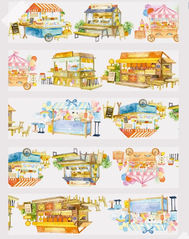 Little Market PET Tape Little Market PET Tape – Colorful Street Vendor Washi