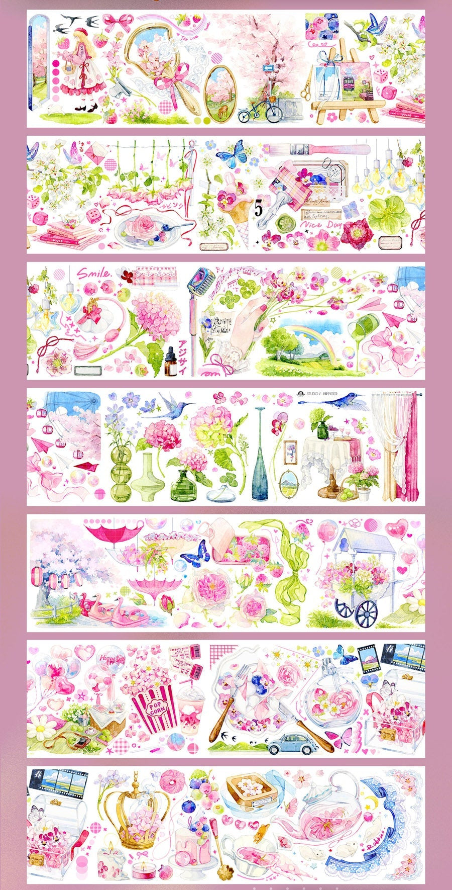 Blossom Girl PET Tape Blossom Girl PET Tape | Sakura Journaling Tape
