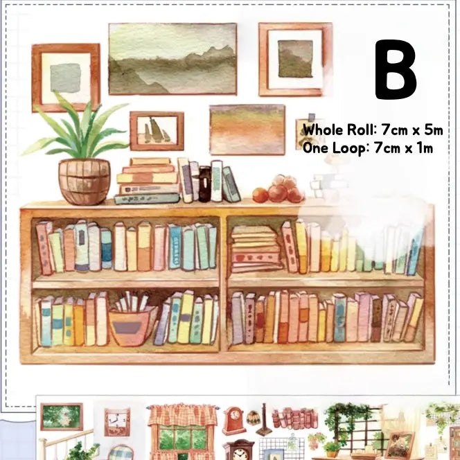 Coffee Shop Interior Scene Tape Interior Scene PET Tape | Coffee Shop & Home Decor Stickers