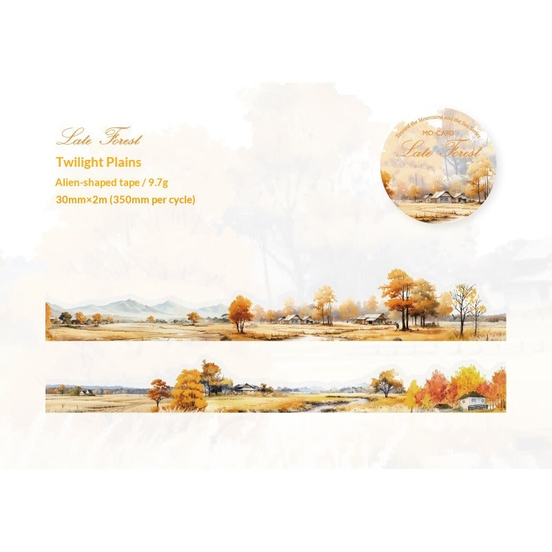 Mountain Landscape Washi Tape - Scenic Forest Hills | PET Journal Scene Building Decoration Roll